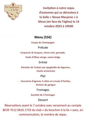 Menu 14 10 2023