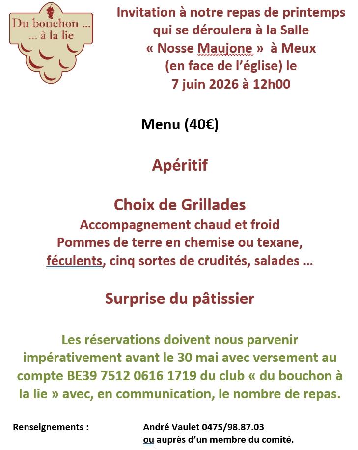 Repas de printemps 2026